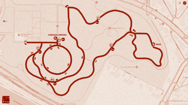 Percurso da corrida de 10km