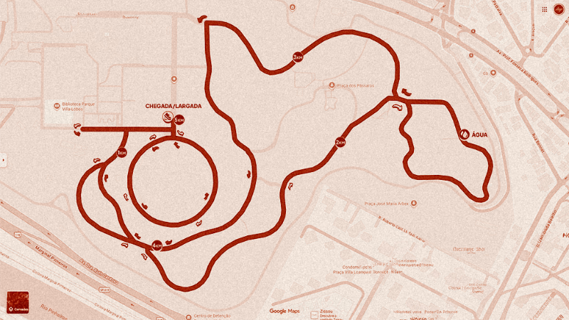 Percurso da corrida de 5km