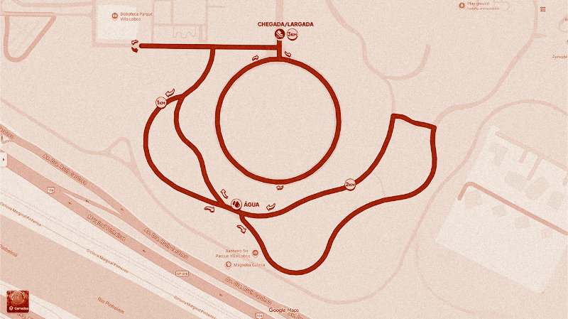 Percurso da caminhada de 3km